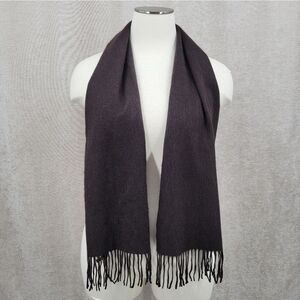 Club Room Cashmere Chocolate Brown Fringe Scarf